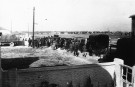 File de réfugiés espagnols à l'entrée du camp d’Argelès-sur-Mer.Février 1939.