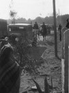 Arrivée de réfugiés espagnols à cheval et en camions au camp d'Argelès-sur-Mer. Février 1939. 