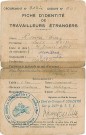 Fiche d'identité de travailleurs étrangers de Luis Rovira, affecté au 227ème G. T. T. E d’Argelès-sur-Mer. Fonds FFREEE.