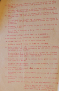 Ordres oraux à donner aux travailleurs étrangers du centre de surveillance d’Argelès-sur-Mer, mars 1941