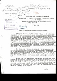 Rapport sur le régime des camps de surveillance, le préfet des Pyrénées-Orientales au secrétaire générale de la police,18 septembre 1941